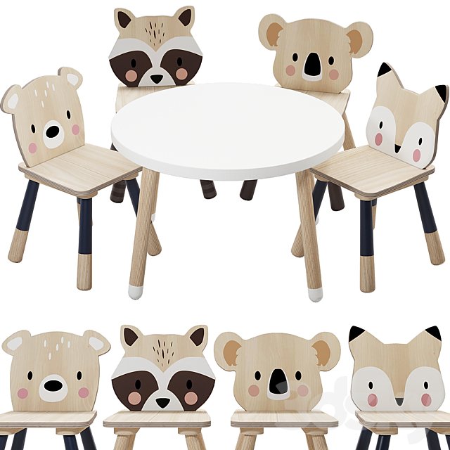 Tender Leaf Forest Table and Chair for Children