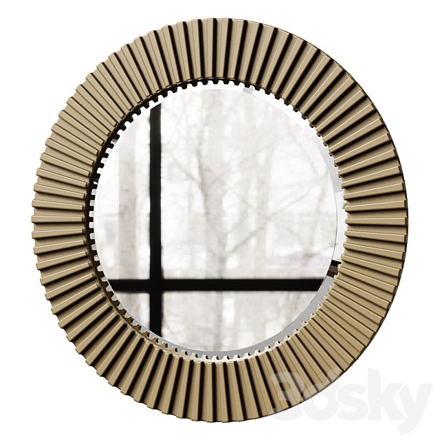 North Beach Antique Brass Wall Mirror