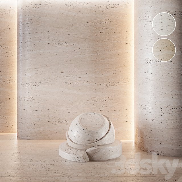 Travertine stone set (seamless)