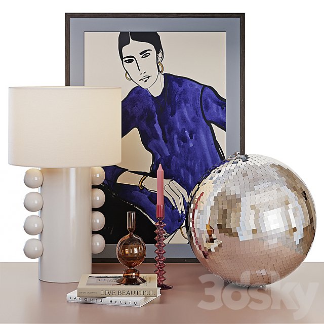 Decorative set with disco ball