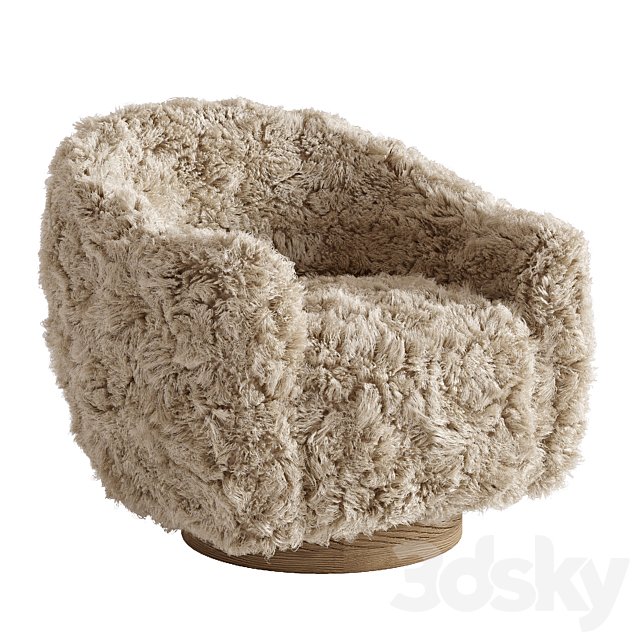 Horchow Simone Sheepskin Swivel Chair