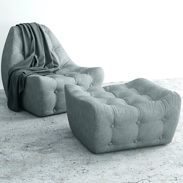 Tisno | Armchair &amp; Pouf