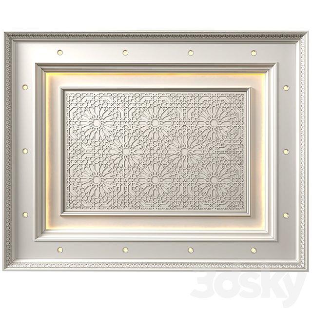 Ceiling in oriental style. Arabic decorative ceiling.Oriental Eastern Ceiling Classic