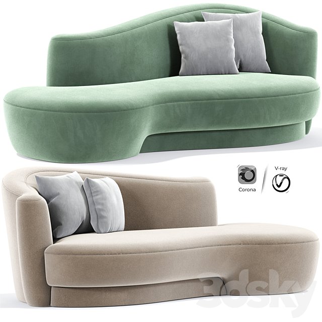 Mid-Century Modern Sculptural Curved Sofa By Weiman