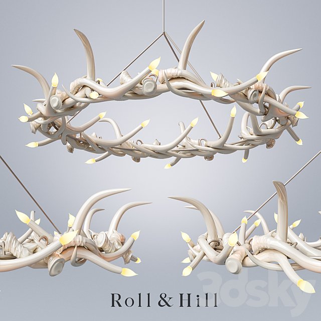 Roll &amp; Hill / Chandelier - 27 Antler Ring