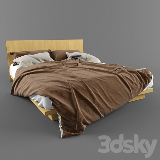 bed brown & white