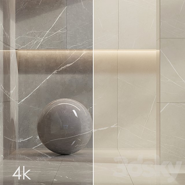 Marble Set 04 - Bundle - 2 Types of Pulpis: Gray and Beige / 4k