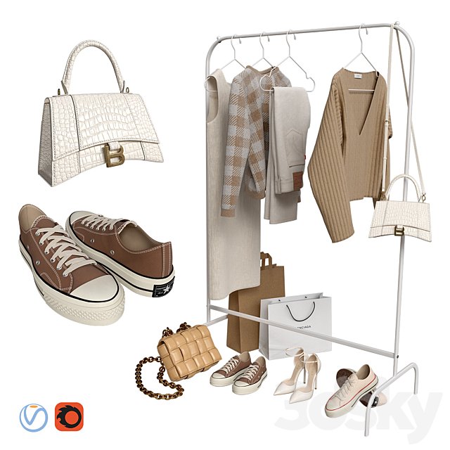 Clothes, bags and shoes