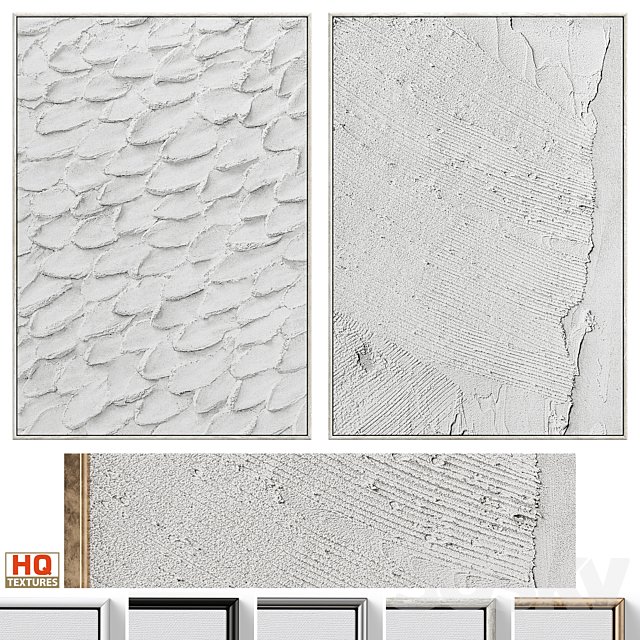 Boho Gray Relief Plaster Wall Art C-677
