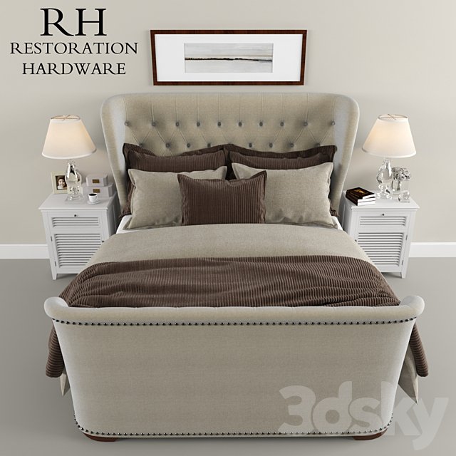 Restoration Hardware Sleigh Churchill Fabric bed