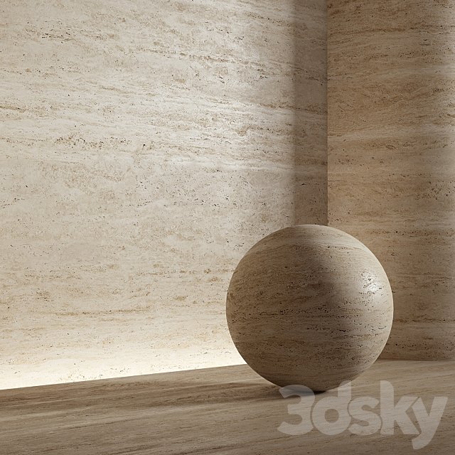 Stone material, travertine. 26, pbr, seamless