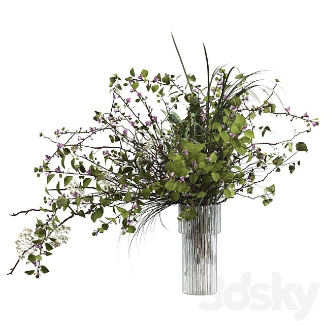 Bouquet of grass, flowers and branches