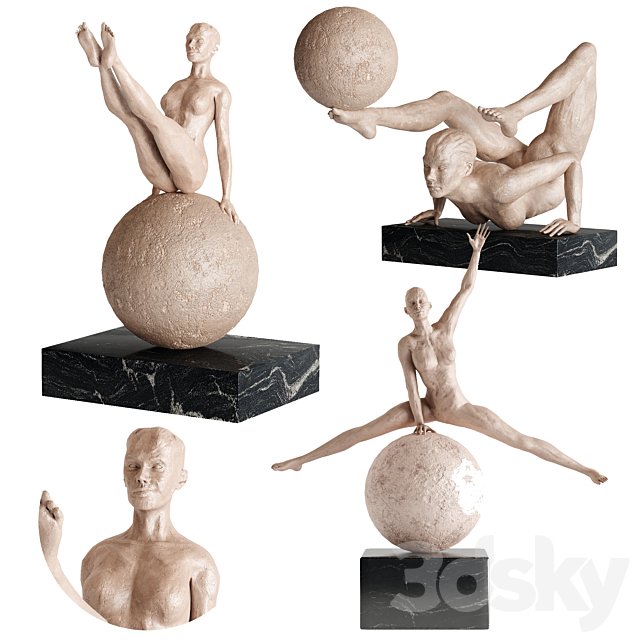 Human Sculptures 12(Girls With Balls)