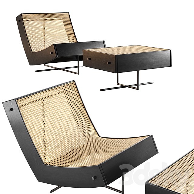 1stDibs Contemporary Benjamin Chair with Ottoman
