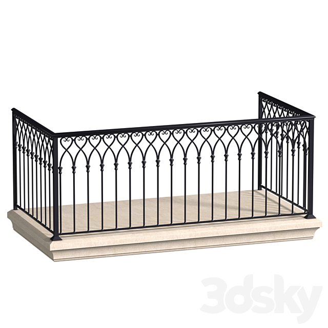 Balcony in oriental style. Arabian Fence balcony Forged