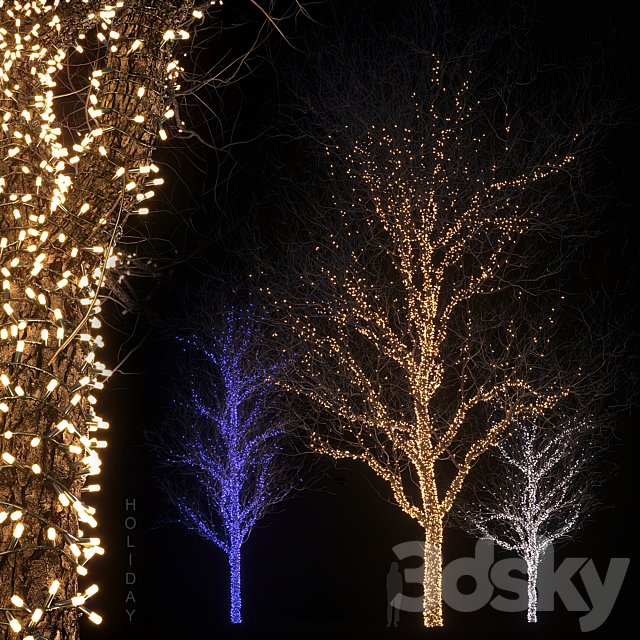 Holiday glowing trees
