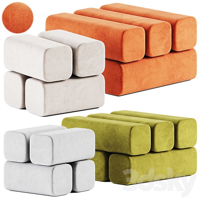 Drova Pouf 4 and 6 by Woo Furniture / Pouf