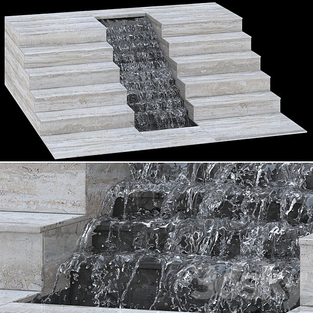 Waterfall fountains stairs 007