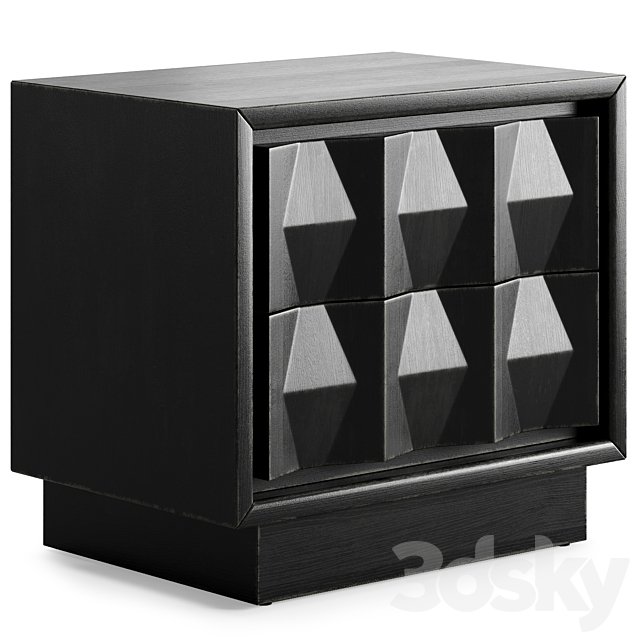 Carved Pattern Nightstand By West Elm