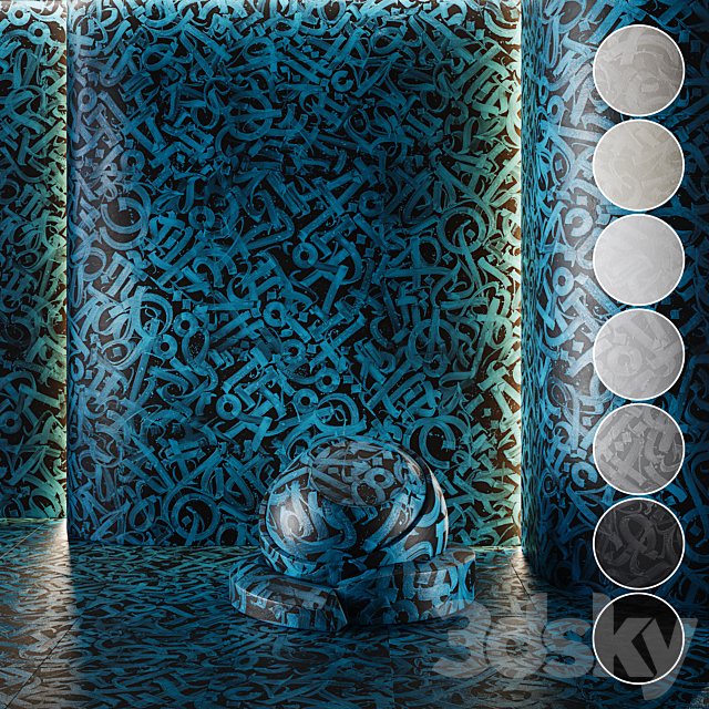 decorative plaster | Concrete set (seamless) | 22
