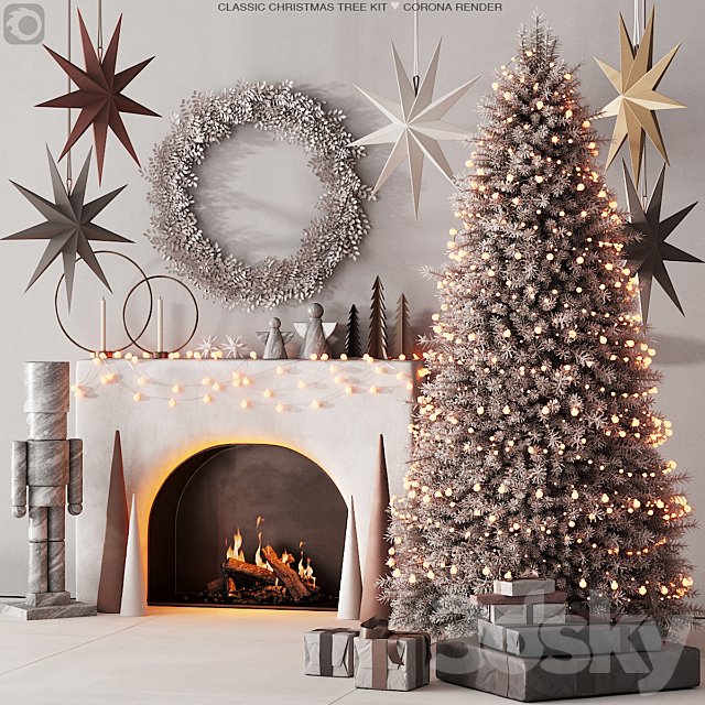 240 happy new year 04 christmas tree mono 01 light CORONA