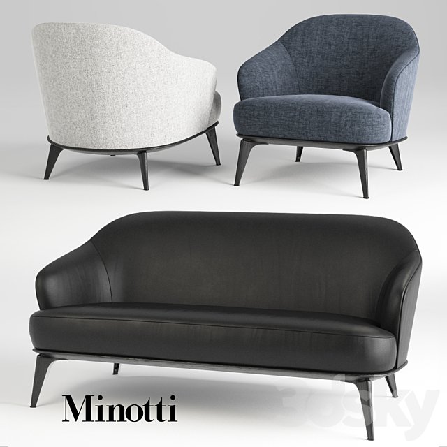 Sofa and chair minotti leslie