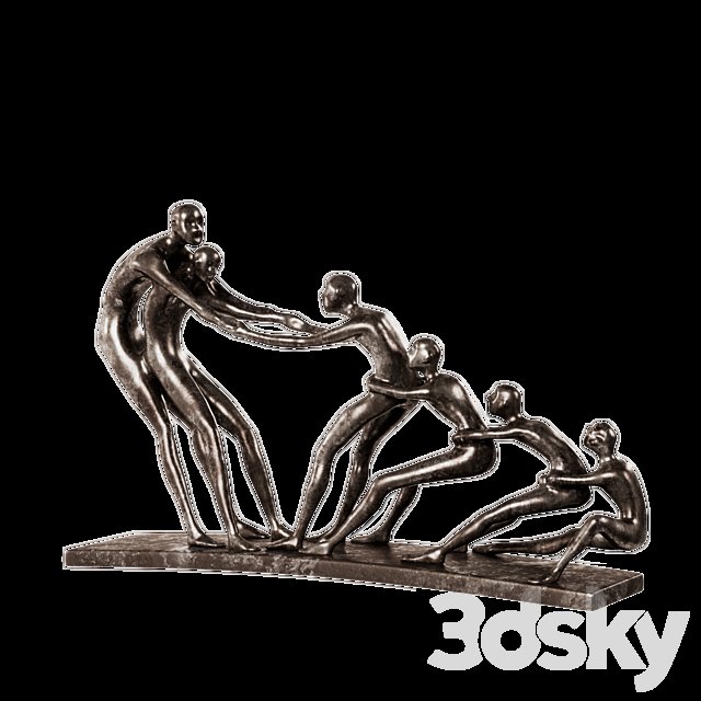 WAYFAIR bronze statuette Tug of War