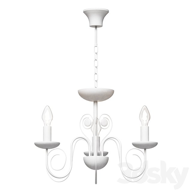 Classic pendant chandelier 60018/3 white with gold Tomas Lamp