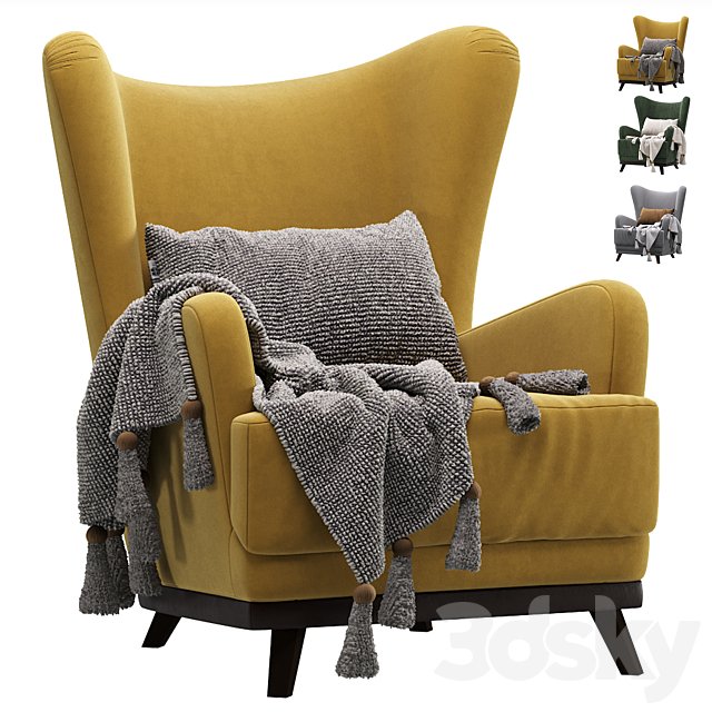Armchair Oxford Velvet Yellow by Divan.ru / Armchair Oxford Velvet Emerald