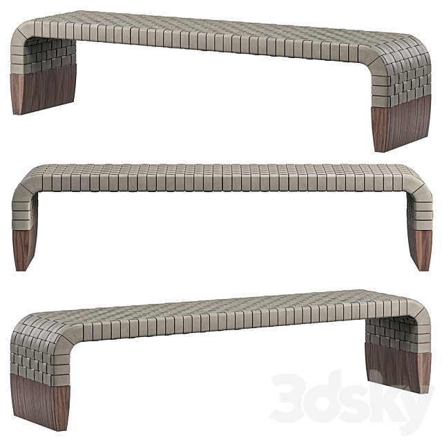 BRERA Tanned leather bench