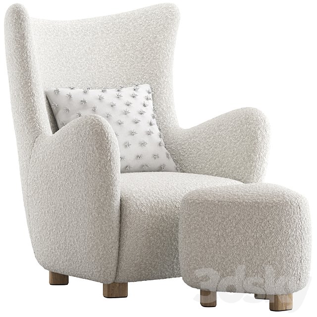 CB2 Bozzi Lounge Chair and Ottoman