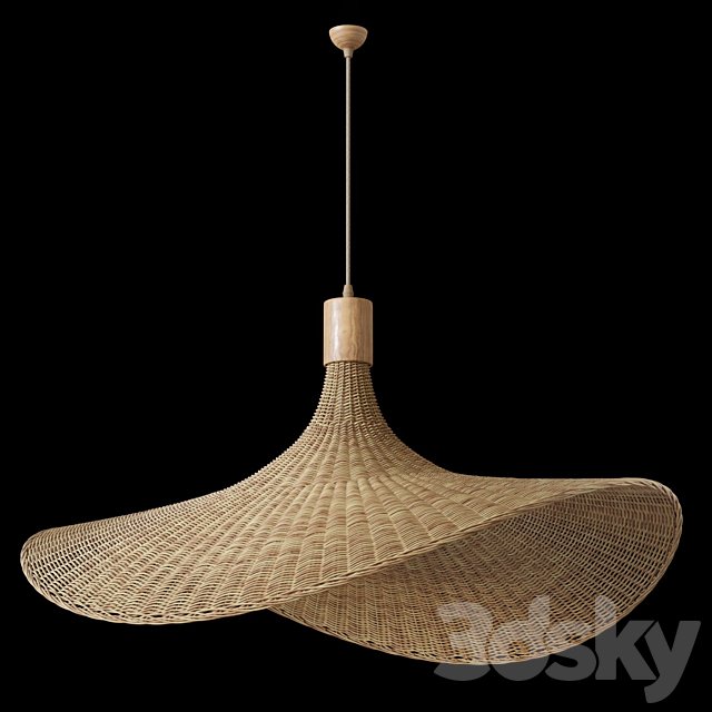 Hanging lamp - wicker hat