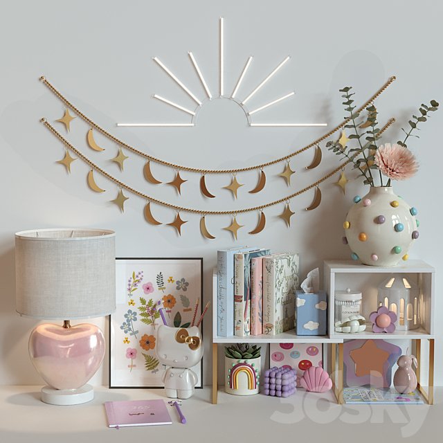 Girl pink decor set