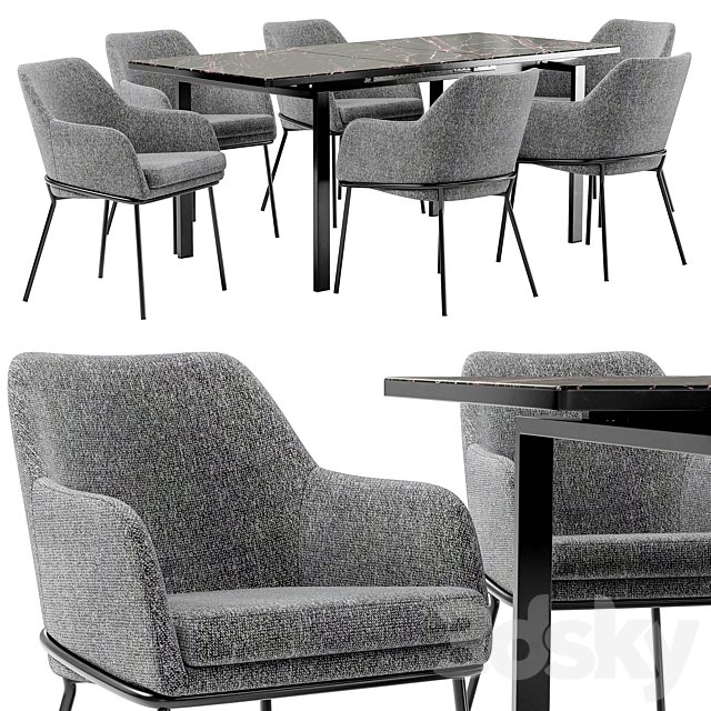 Dining chair Cozy and table Areal