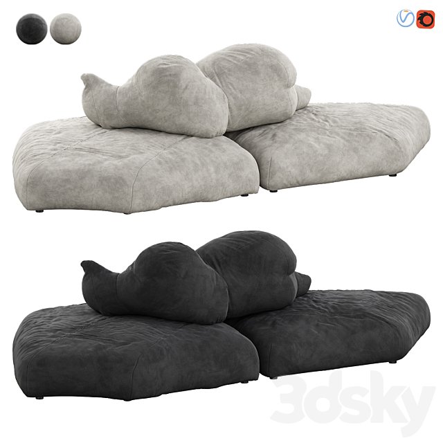 Pack Black Bear Landscape Lounge Sofa by Edra