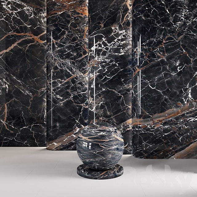 Black marble with veins