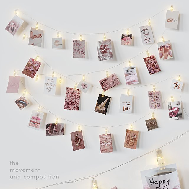 Editable photo garland love