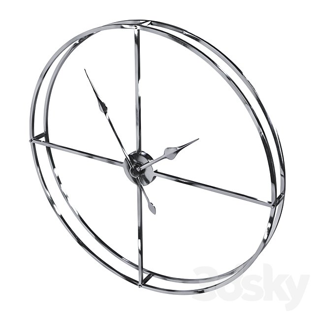 Wall clock round (chrome) 76cm Garda Decor