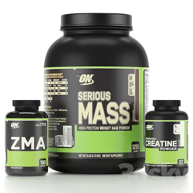 cratin & serious mass & zma supplement bottle