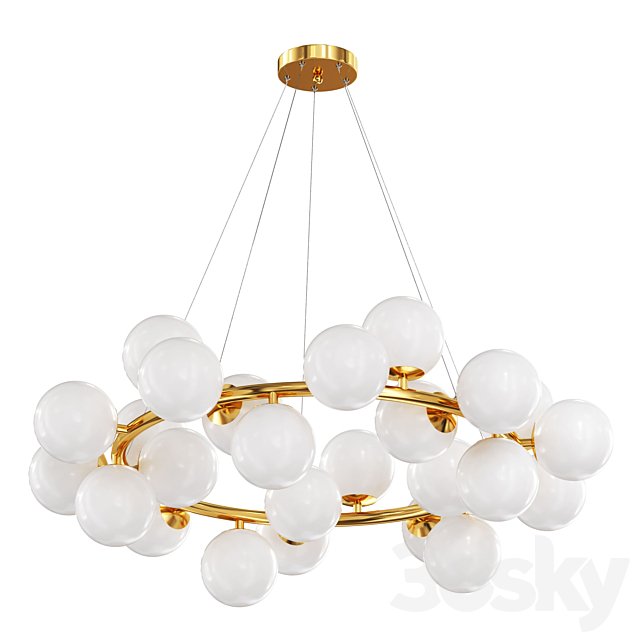 Opal Glass Ball Chandelier Lamp