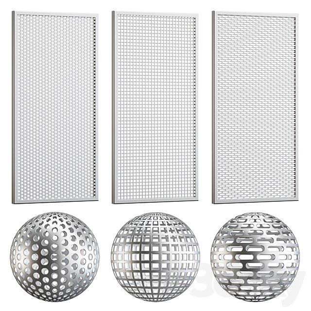 Perforated Metal Sheets Set 3