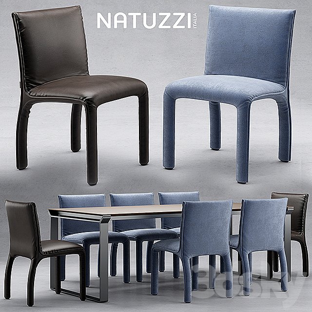 Table and chairs natuzzi Hedi