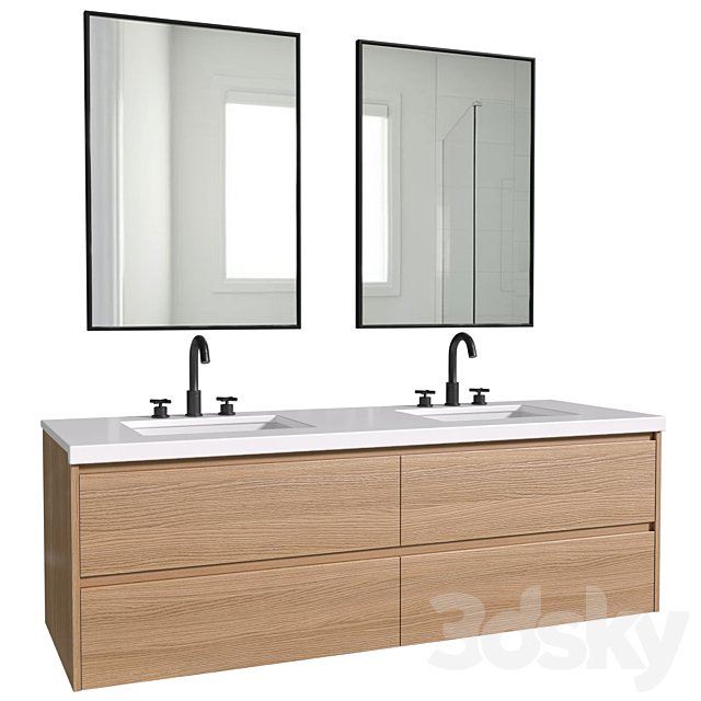 Modern Bathroom Furniture.Washbasin Cabinet With Built-in Basin