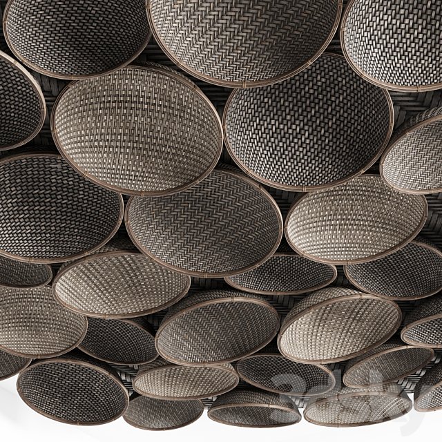 Decorative wicker ceiling