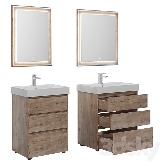 Nova Lite 60/75/85 3 drawers (rustic oak)