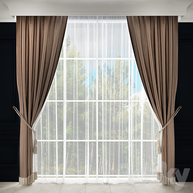 Curtain with fringes and pickup
