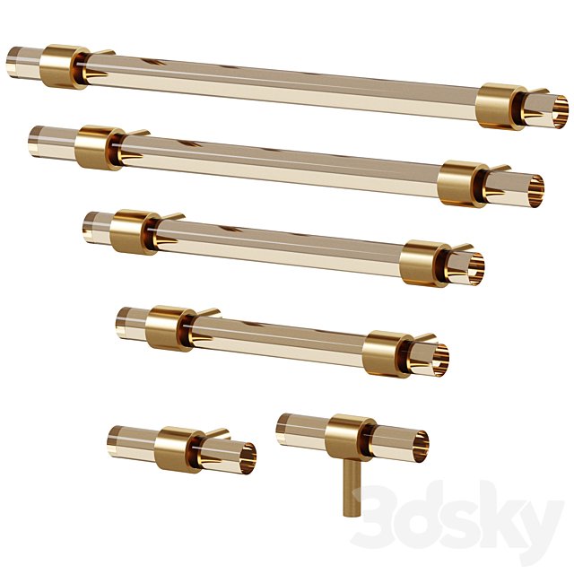 Furniture handle PUR Acrylic & Brass by Meraki