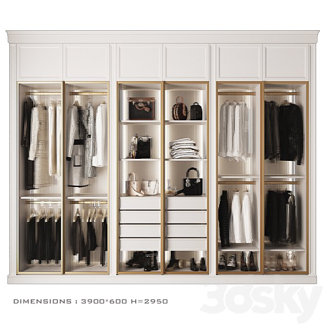 Wardrobe with glass doors 4