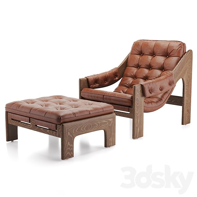 Halston Chair with Ottoman