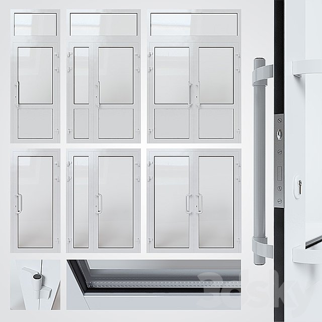 Entrance aluminum door